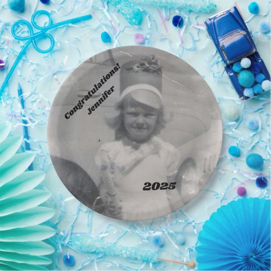 卒業生の写真 | 祝福 | 名前と年 ペーパープレート (パーティー)