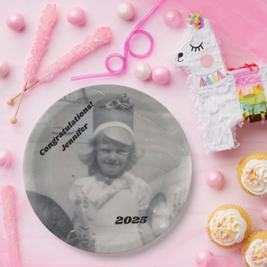 卒業生の写真 | 祝福 | 名前と年 ペーパープレート (パーティー)