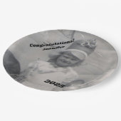 卒業生の写真 | 祝福 | 名前と年 ペーパープレート (アングル)