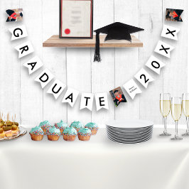 卒業生の名前と年3写真カスタム卒業 バンティングフラッグ