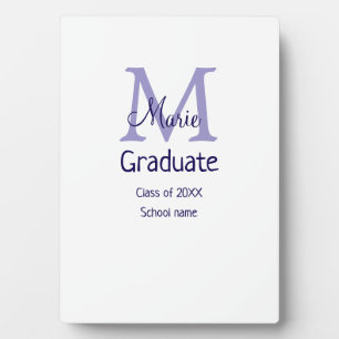 卒業生の名前モノグラム紫シンプル紫ミニマルm フォトプラーク