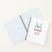 卒業生の名前モノグラム緑ピンクシンプルのミニム ノートブック (内部)