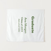 卒業生の名前 学校名 20XX年クラス シンプル タペストリー (正面(横))