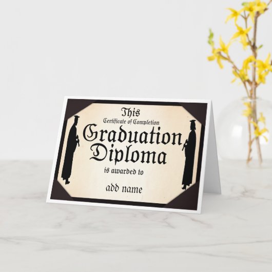 卒業生の常任卒業証書 カード (黄色い花)