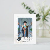 卒業生の帽子ありがとう写真 ポストカード (スタンド正面)