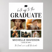 卒業生の帽子5写真記念 ポスター (正面)