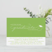 卒業生の帽子 |卒業招待状 招待状 (スタンド正面)