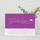 卒業生の帽子 |卒業招待状 招待状 (スタンド正面)