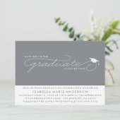 卒業生の帽子 |卒業招待状 招待状 (スタンド正面)