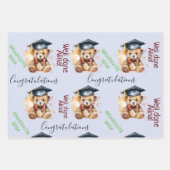 卒業生の成績パーティーかわいいクマ ラッピングペーパーシート (正面2)