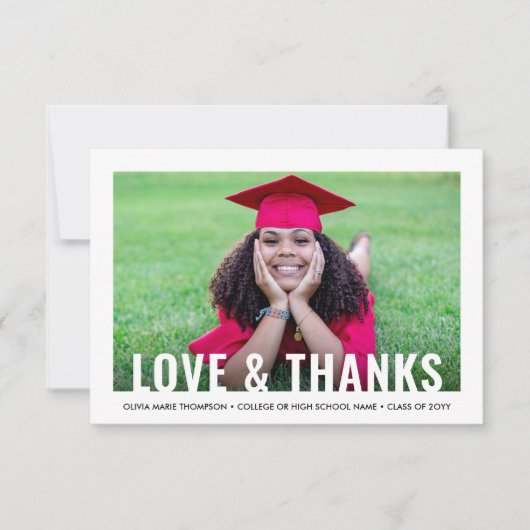 卒業生の新しいアドレス卒業愛感謝してい& サンキューカード (正面)