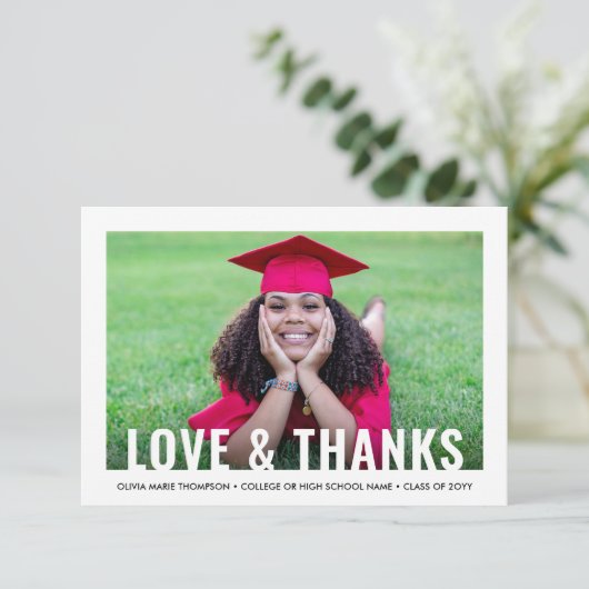 卒業生の新しいアドレス卒業愛感謝してい& サンキューカード (スタンド正面)