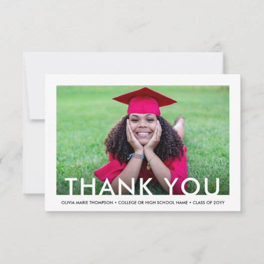 卒業生の新しい住所2写真ありがとう卒業 サンキューカード (正面)