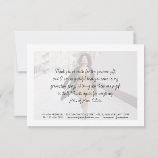 卒業生の新しい住所2写真ありがとう卒業 サンキューカード (裏面)