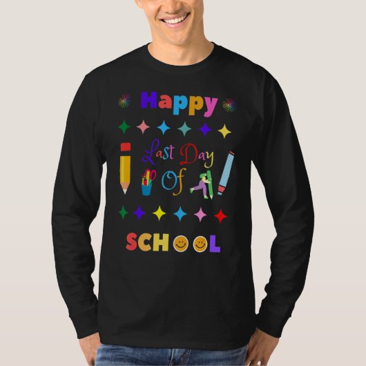 卒業生の最後の日の幸せおもしろい Tシャツ (正面)