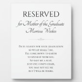 卒業生の母救が私の座席記念碑 フォトプラーク (正面)