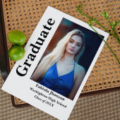 卒業生の白黒スクリプトの2枚の写真 招待状