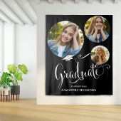 卒業生の白黒写真パーティー タペストリー