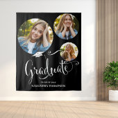 卒業生の白黒写真パーティー タペストリー