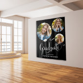 卒業生の白黒写真パーティー タペストリー