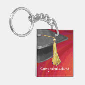 卒業生の白黒 キーホルダー (正面左)