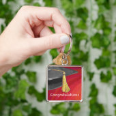 卒業生の白黒 キーホルダー (手)