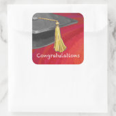 卒業生の白黒 スクエアシール (バッグ)