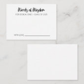 卒業生の知恵アドバイスカードの言葉 アドバイスカード (正面/裏面)