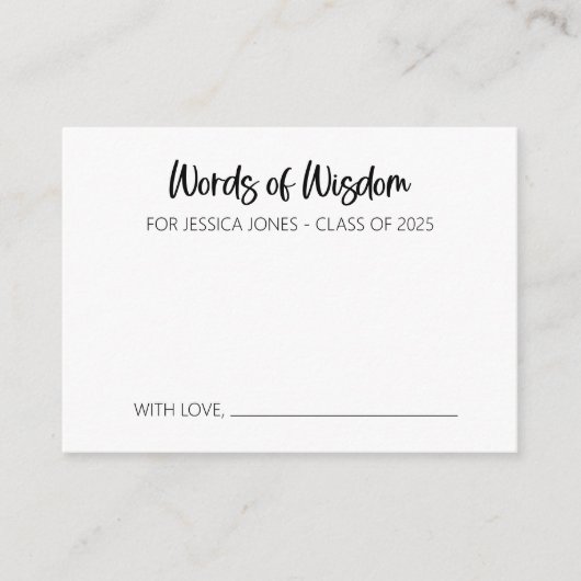 卒業生の知恵アドバイスカードの言葉 アドバイスカード (正面)