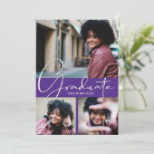 卒業生の縦型3枚の写真卒業のお知らせ 案内状 (スタンド正面)