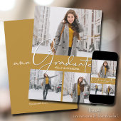 卒業生の縦型3枚の写真卒業のお知らせ 案内状