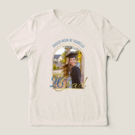 卒業生の自慢のママ カスタムフォト モダンボホーアーチ トライブレンドTシャツ