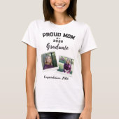 卒業生の自慢のママ 2枚の写真 Tシャツ (正面)