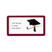 卒業生の赤い色 ラベル (正面)