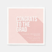 卒業生の赤面への長い影のおめでとう スタンダードカクテルナプキン (正面)