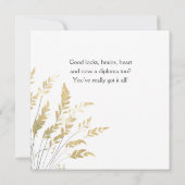 卒業生の金ゴールドの葉写真 カード (裏面)