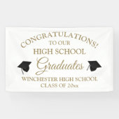 卒業生の金ゴールドカスタム卒業 横断幕 (横)