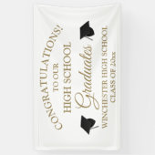 卒業生の金ゴールドカスタム卒業 横断幕 (縦)