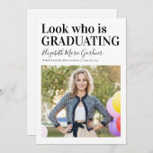 卒業生の顔を見る写真卒業 案内状 (正面/裏面)