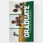 卒業生はっきりしたのスポーティな緑の3枚の写真卒業 横断幕 (縦)