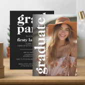 卒業生はっきりしたの写真 – タイポグラフィ – 卒業パーティー 招待状