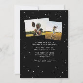 卒業生はっきりした名シンプルスポーティ写真卒業 招待状 (裏面)