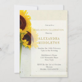 卒業生ひまわり素朴招待状 招待状