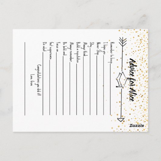 卒業生へのアドバイス＆双方向でどれだけ知っている？ ポストカード (裏面)