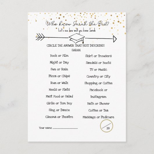 卒業生へのアドバイス&双方向でどれだけ知っている? ポストカード (正面)