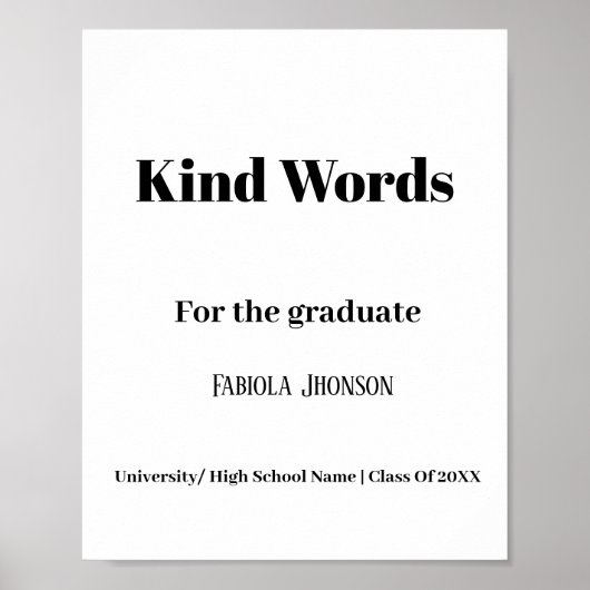 卒業生へのメッセージを飾る卒業パーティーの看板 ポスター (正面)