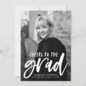 卒業生への応援ホットピンク卒業 案内状 (正面)