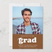 卒業生への敬意を表すレトロな帽子スタイルの卒業写真招待状 招待状 (正面)
