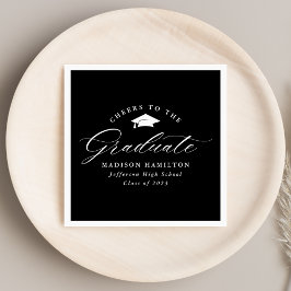 卒業生への白黒の応援 スタンダードカクテルナプキン