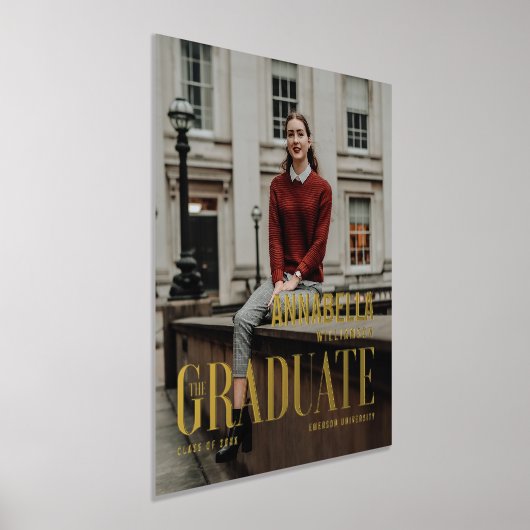 卒業生への贈り物トレンディー誌フォトカバー 箔ポスター (レイダウン)